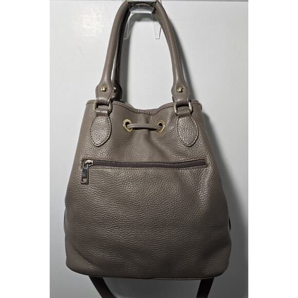 Vintage Liz Claiborne Pebble leather Drawstring Bucket Shoulder Bag Made Italy - Picture 3 of 15